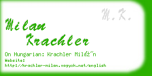 milan krachler business card